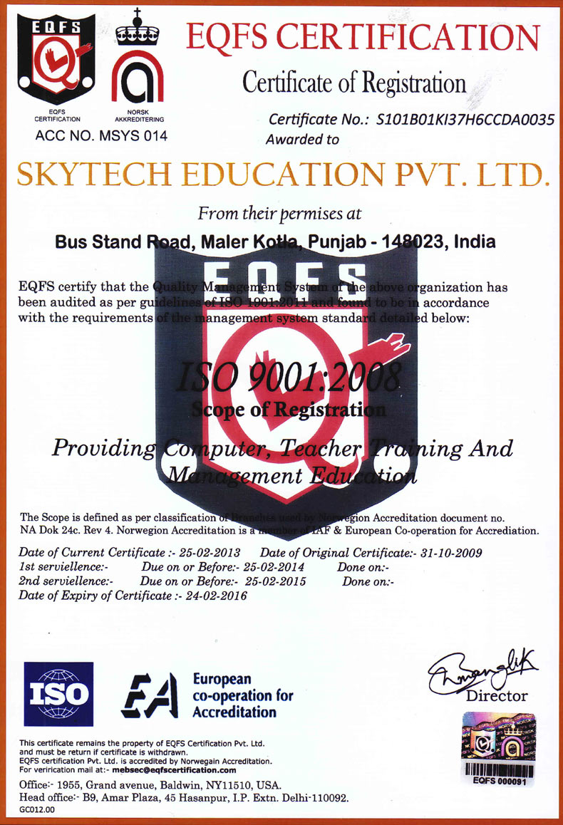 EQFS Certificate
